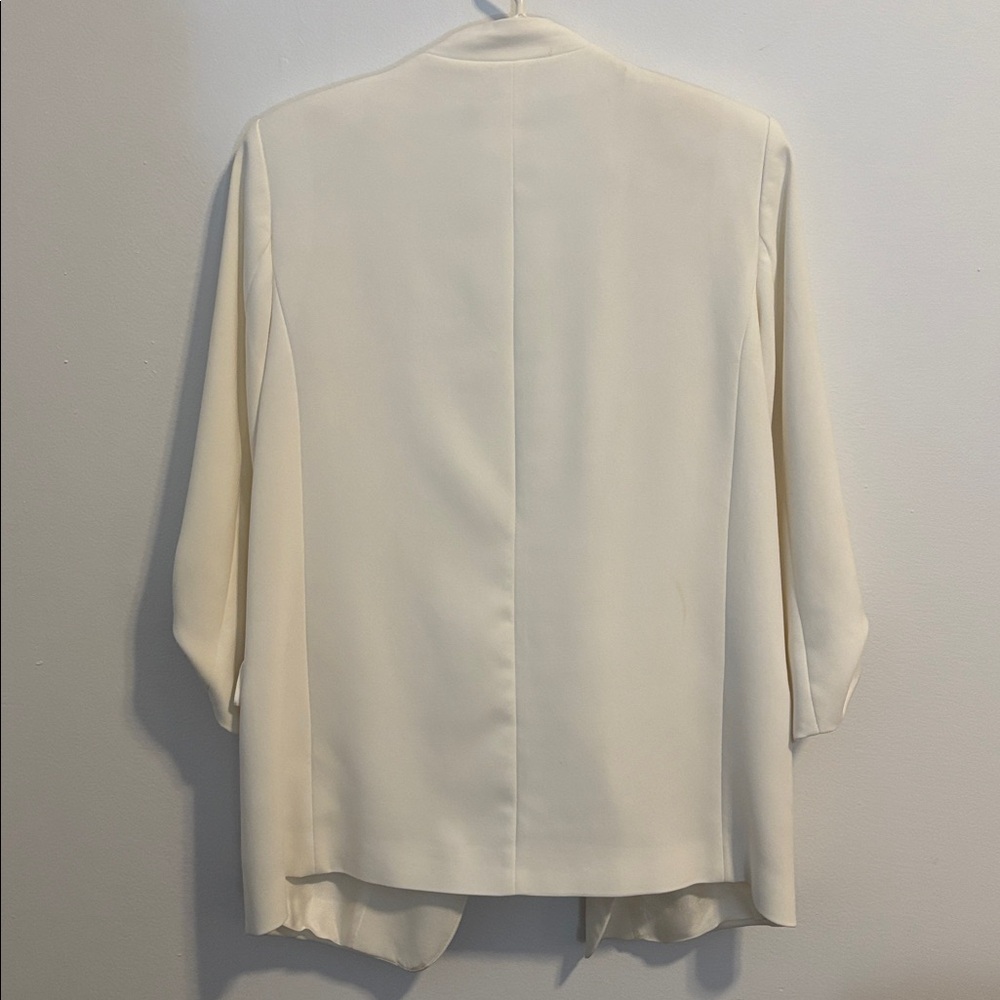 Zara XL Cream Open-Front Women's Blazer Jacket - Picture 5 of 6